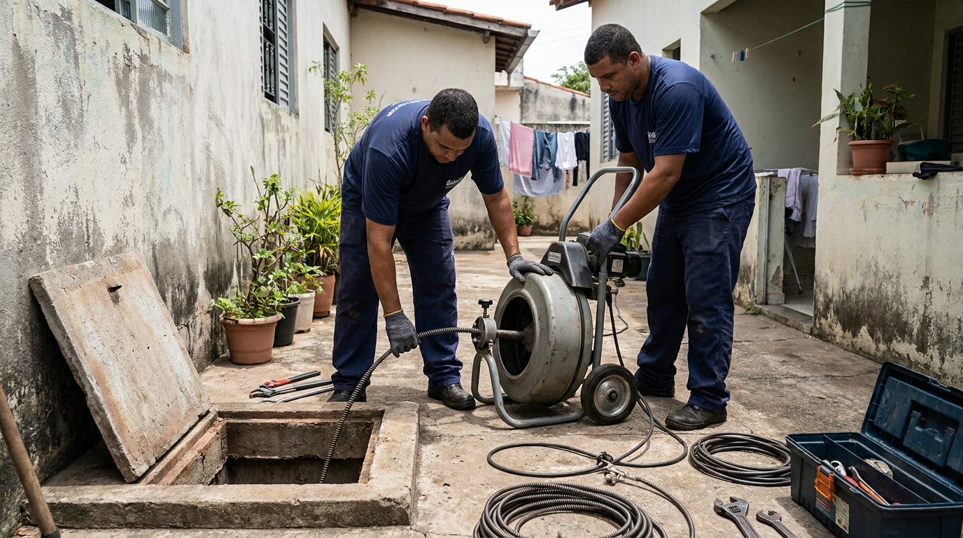 Desentupimento de Coluna Sanitária em Londrina‑PR